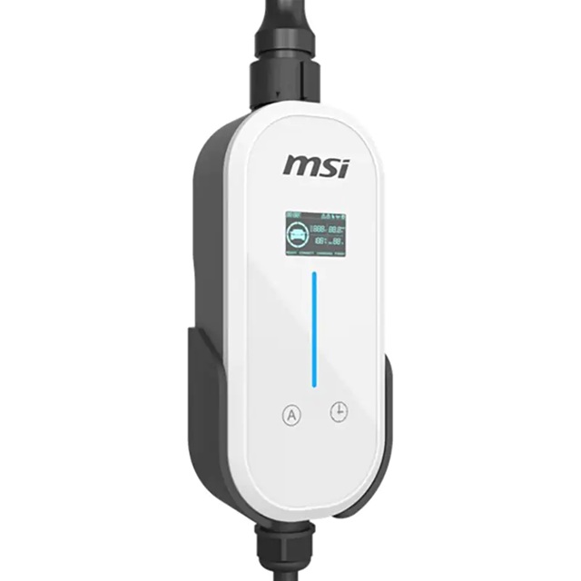 MSI Portable EV Charger EZgo 10A+15A 230V 1PH 2.3kW & 3.4kW Type 2 Cable Bluetooth IP66