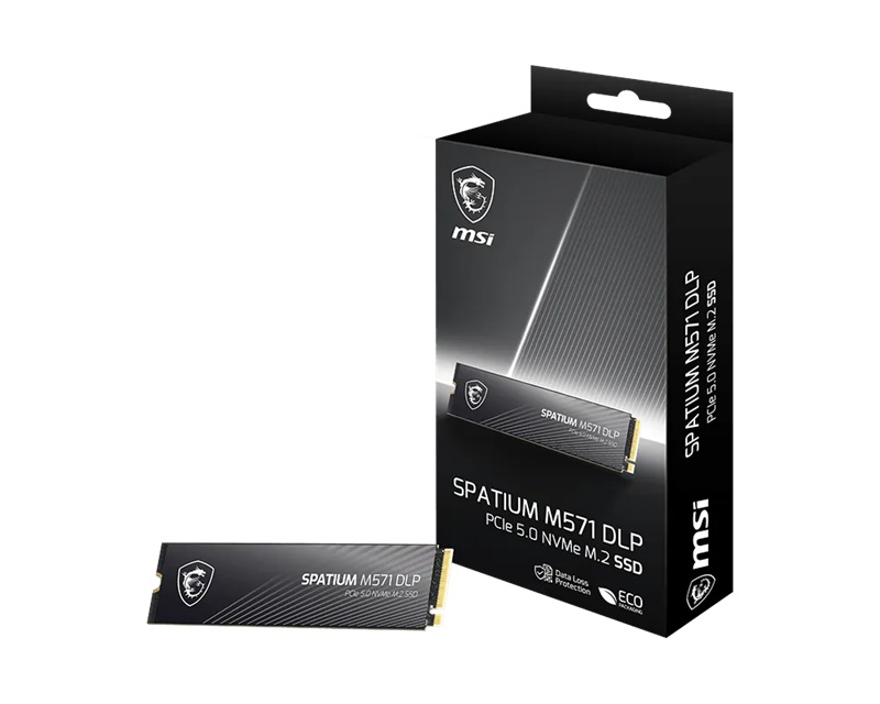 MSI SPATIUM M571 DLP 4TB PCIe 5.0 NVMe M.2 Gen5x4 SSD – 14500MB/s Read, 11000MB/s Write, Phison E28, 2800TBW, 5-Year Warranty