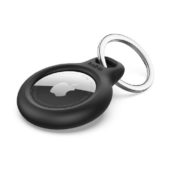 Belkin Secure Holder with Key Ring for AirTag - Black, Twist-and-Lock Design, Advanced Scratch Protection, Raised Edges, 2 Years Warranty
