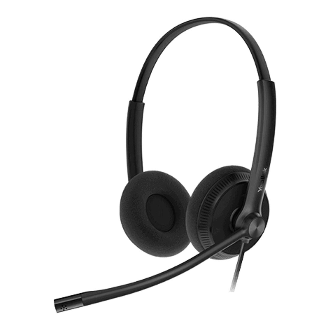 Yealink YHS34 Lite Dual Wired Headset with QD to RJ9 Port - Wideband Noise-Canceling, Binaural Ear with Foam Cushions, Adjustable Boom Microphone