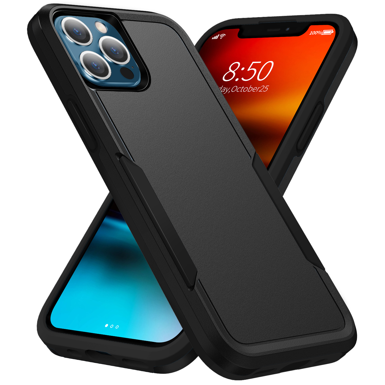Phonix Armor Light Case for Apple iPhone 13 Pro Max - Rugged Two-Layer Impact Protection, Dust-Blocking Port Covers, No-Slip Grippy Edges, Pocket-Friendly Slim Fit
