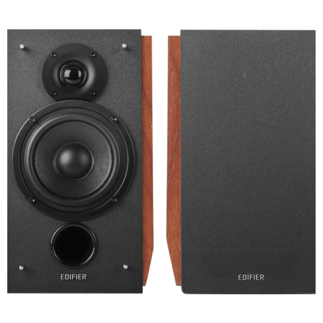 Edifier R1700BTS 66W RMS Bluetooth Bookshelf Speakers with Dual RCA Inputs and Walnut Wood Finish - Brown
