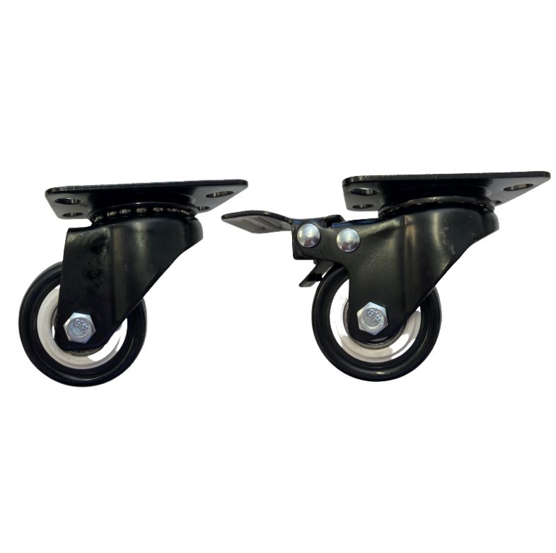 LDR 2" Polypropylene Rack Caster Wheels Pack – 2 With Brakes & 2 Without for 19" Server Cabinets