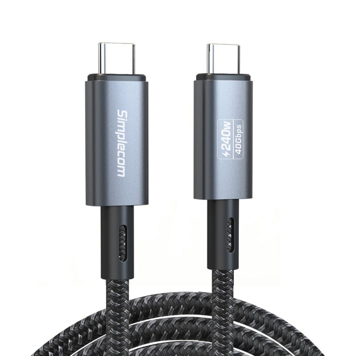 Simplecom CA615 USB4 USB-C to USB-C Cable 1.5M 40Gbps 240W PD3.1 EPR 8K@60Hz Nylon Braided
