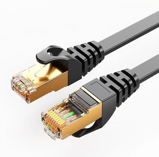 8Ware CAT7 0.5m Flat Snagless RJ45 Ethernet Patch Cable – High-Speed 10/100/1000Mbps & 10Gbps LAN Network Cord, Black