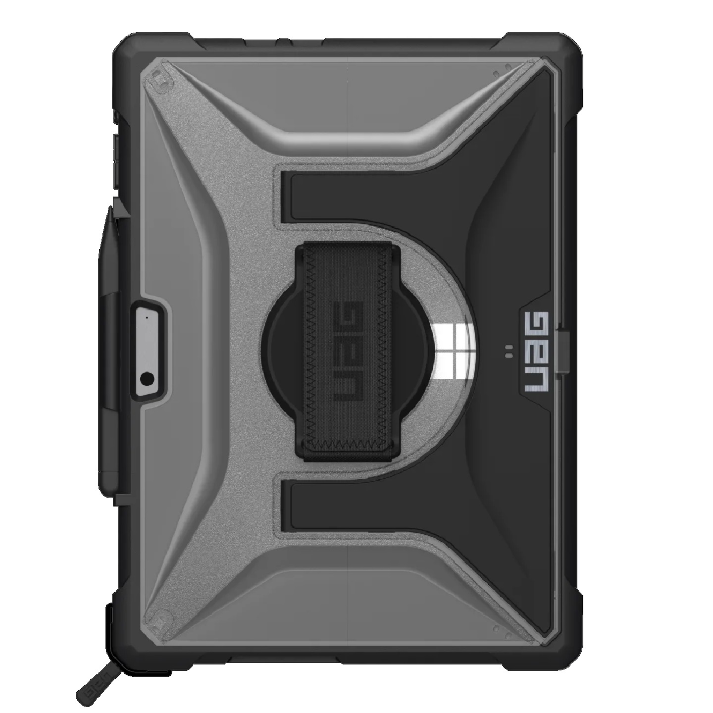 UAG Plasma Rugged Case for Microsoft Surface Pro 11/10/9 with 360° Rotating Hand Strap, Built-in Kickstand, Pen Holder & Shoulder Strap - Ice