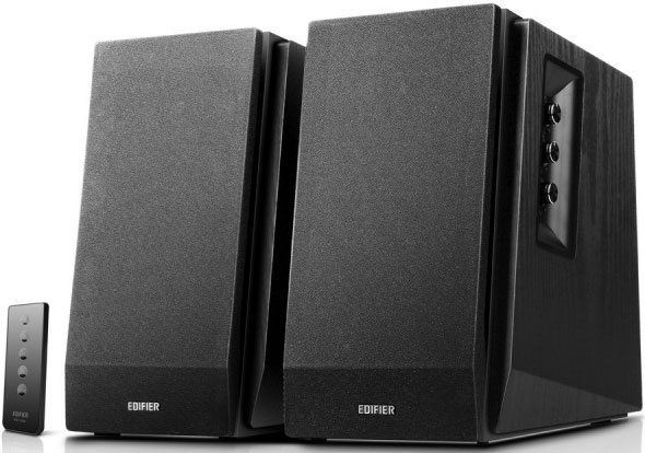 Edifier R1700BT Bluetooth Bookshelf Studio Speakers - 19mm Eagle Eye Tweeters, 4" Bass Drivers, DSP & DRC, Wireless Remote, Classic Wood Finish