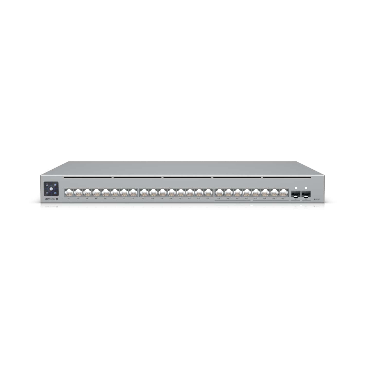 Ubiquiti UniFi Network Pro Max 24 PoE 24-Port Layer 3 Managed Switch with 400W PoE, (8) 2.5 GbE PoE++, (16) GbE PoE+, (2) 10G SFP+ Ports, Rack Mount
