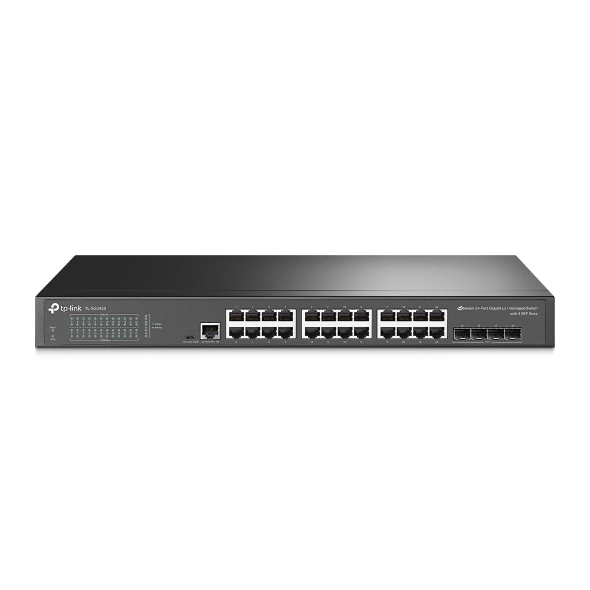 TP-Link Omada SG3428 24-Port Gigabit L2+ Managed Switch with 4 SFP Slots, Omada SDN Controller Integration, Static Routing, VLAN, Fanless Rackmount