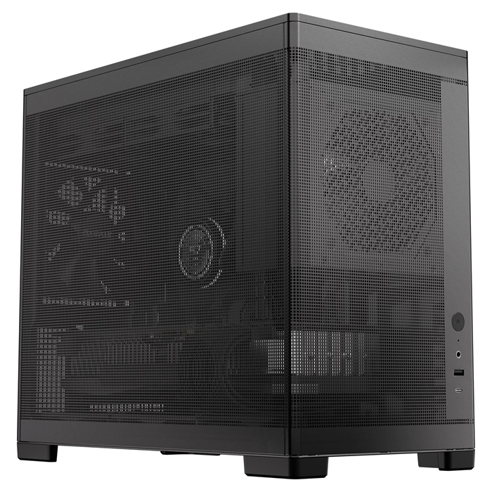 OKINOS Mini Art 4 Compact Micro-ATX/ITX Mini Tower PC Case with USB-C 3.2 Gen 2, Mesh Panels & 3x120mm Fans, Supports GPUs up to 330mm, CPU Cooler up to 165mm