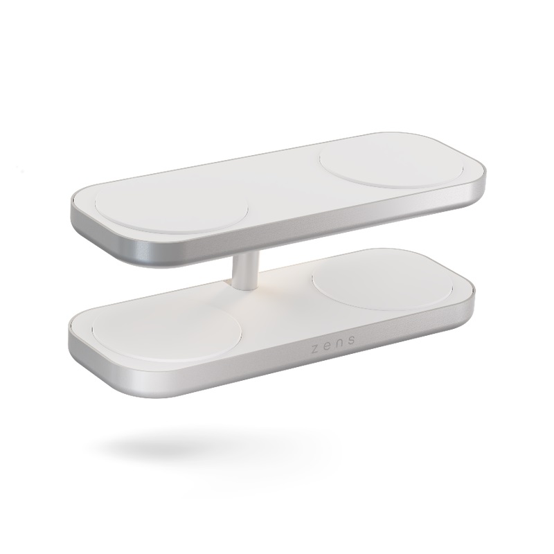OtterBox 60W Zens Quattro Charger Pro 4 - White | Qi2 Wireless Charging Station for 4 Devices Simultaneously, 15W Fast Charge, Recycled Aluminium, 3 Year Warranty