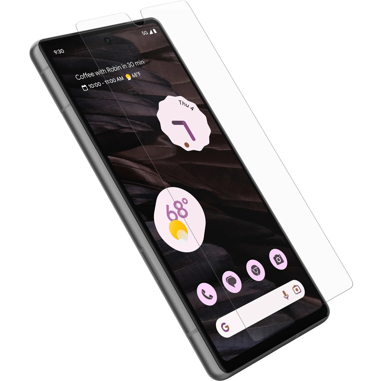 OtterBox Alpha Flex Clear Antimicrobial Screen Protector for Google Pixel 7a 5G (6.1 inch) – Scratch Resistant, Drop+ Protection, Lifetime Warranty