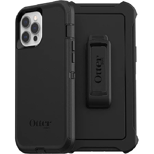 OtterBox Defender Series iPhone 12 Pro Max Case Black - Multi-Layer, DROP+ 4X Military Standard, Holster Included, 7 Years Warranty