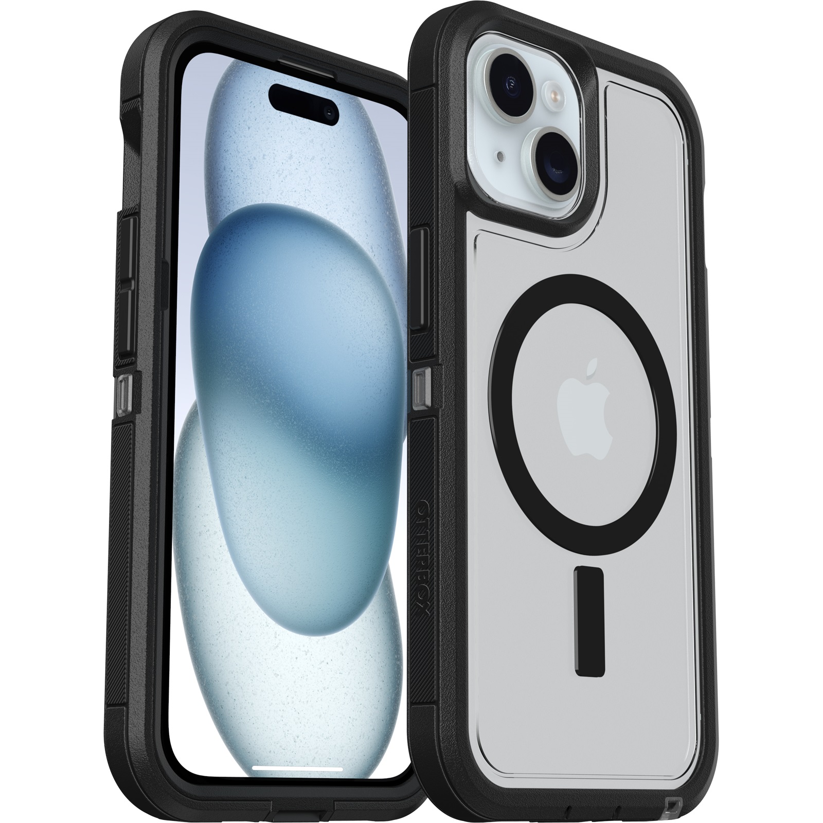 OtterBox Defender XT Clear MagSafe Case for Apple iPhone 16e/15/14/13 6.1-inch - Dark Side Clear/Black with 7 Years Warranty