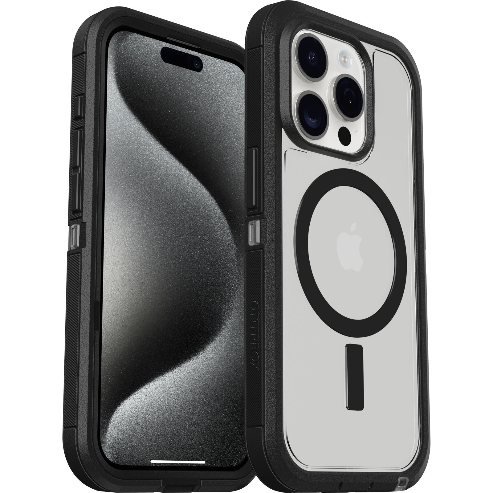 OtterBox Defender XT MagSafe Case for Apple iPhone 15 Pro (6.1") - Dark Side Clear/Black, DROP+ 5X Military Standard, Multi-Layer Protection