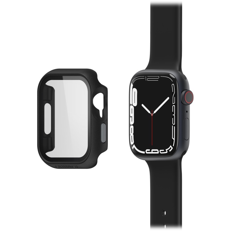 OtterBox Eclipse Case with Screen Protector for Apple Watch Series 9/8/7 45MM - Pavement Black/Grey, Precision Fit, Scratch Protection