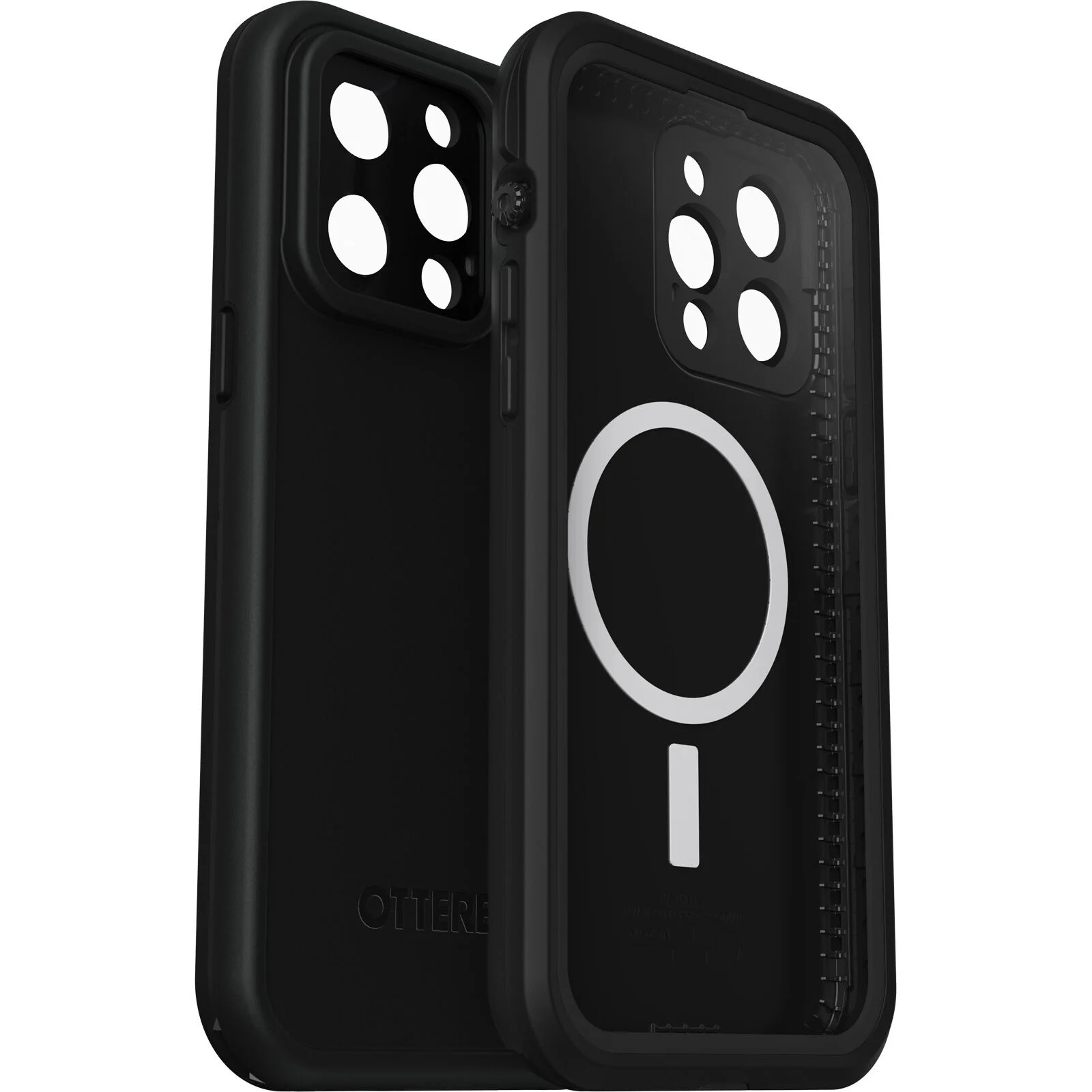 OtterBox Frē Series MagSafe Waterproof iPhone 14 Pro Max Case - Black, DROP+ 5X Military Grade, Built-In Screen Protector, 7 Years Warranty