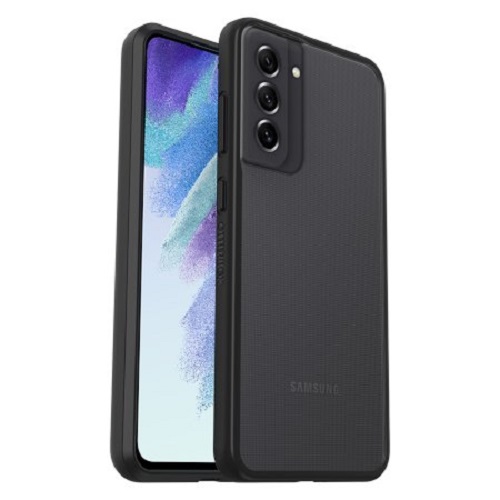OtterBox React Case for Samsung Galaxy S21 FE 5G - Black Crystal Clear, Antimicrobial, Military Drop+ Protection, Ultra-Slim, Wireless Charging Compatible