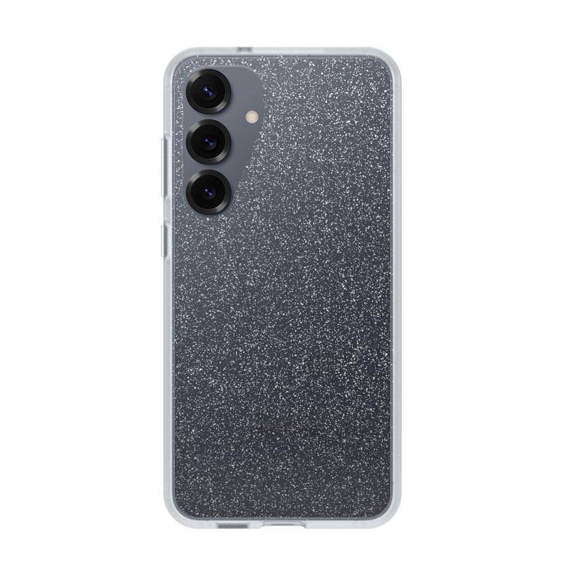 OtterBox React Case for Samsung Galaxy S25+ 5G 6.7" – Clear Glitter Stardust, Drop+ Military Protection, Soft Grip, 7-Year Warranty