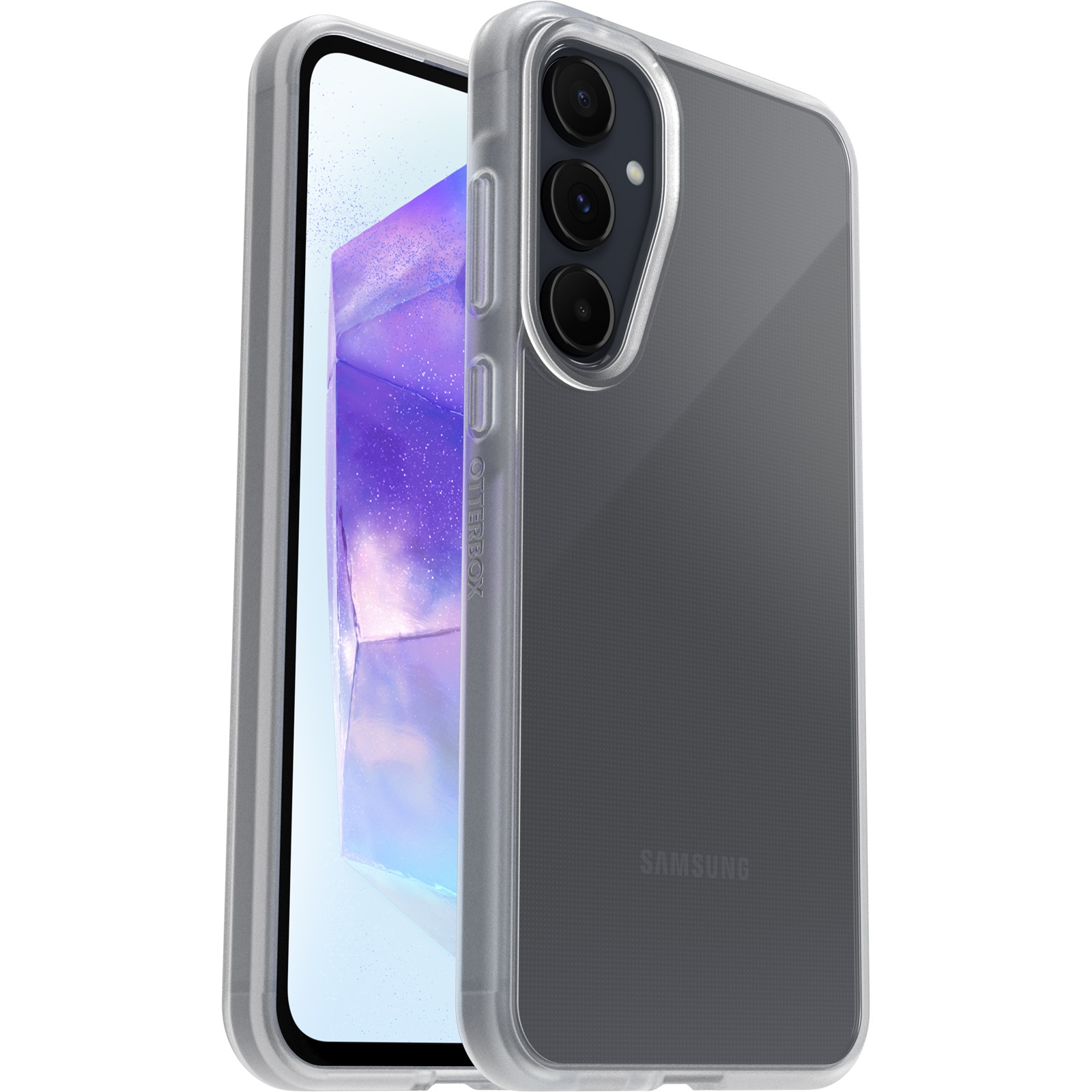 OtterBox React Clear Case for Samsung Galaxy A55 5G (6.6 inch) - Military Grade DROP+ Protection, Antimicrobial, Raised Edges, Wireless Charging Compatible