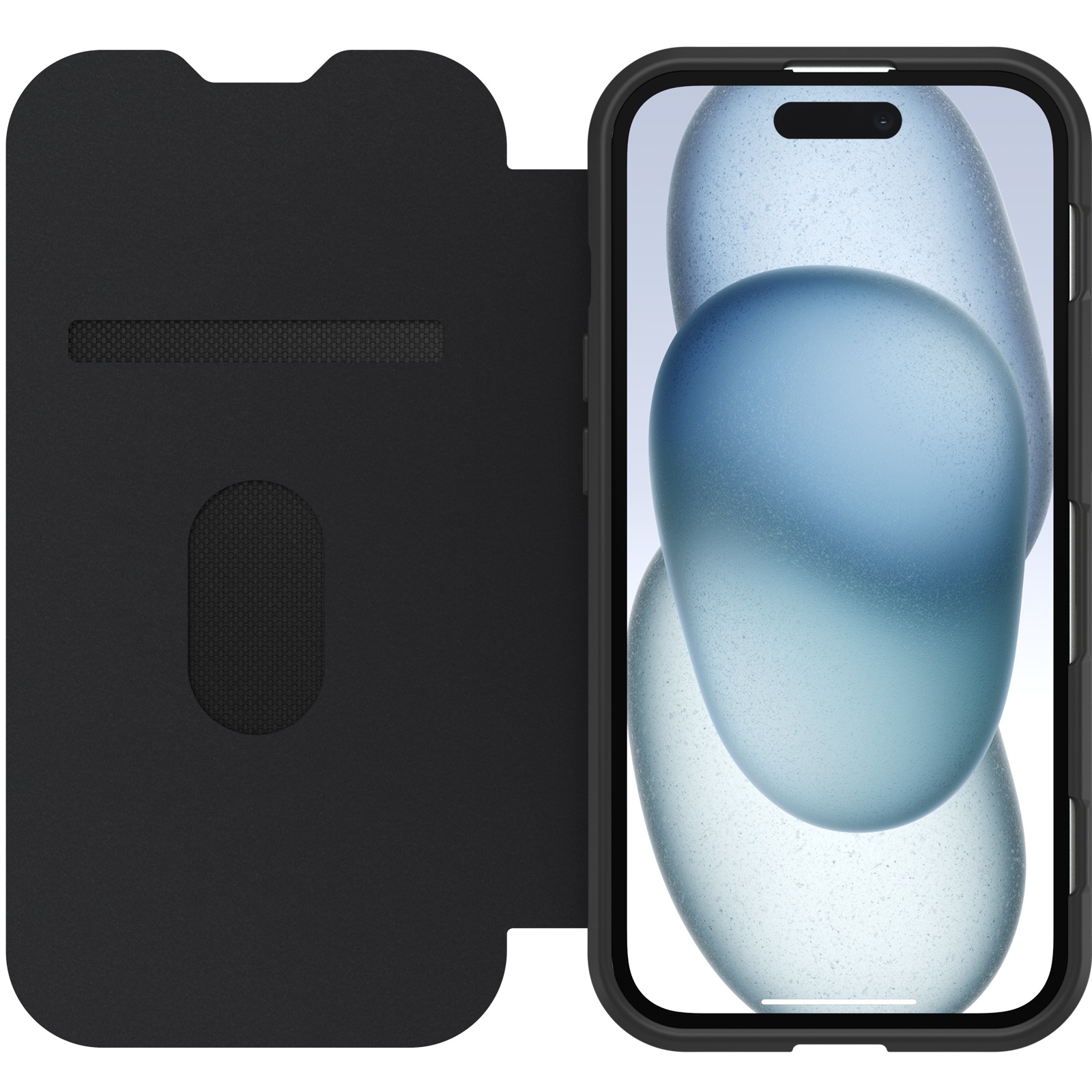 OtterBox React Folio MagSafe Case for iPhone 16e/15/14/13 6.1-inch - Black Crystal Slim Protective Folio with Card Holder & Wireless Charging