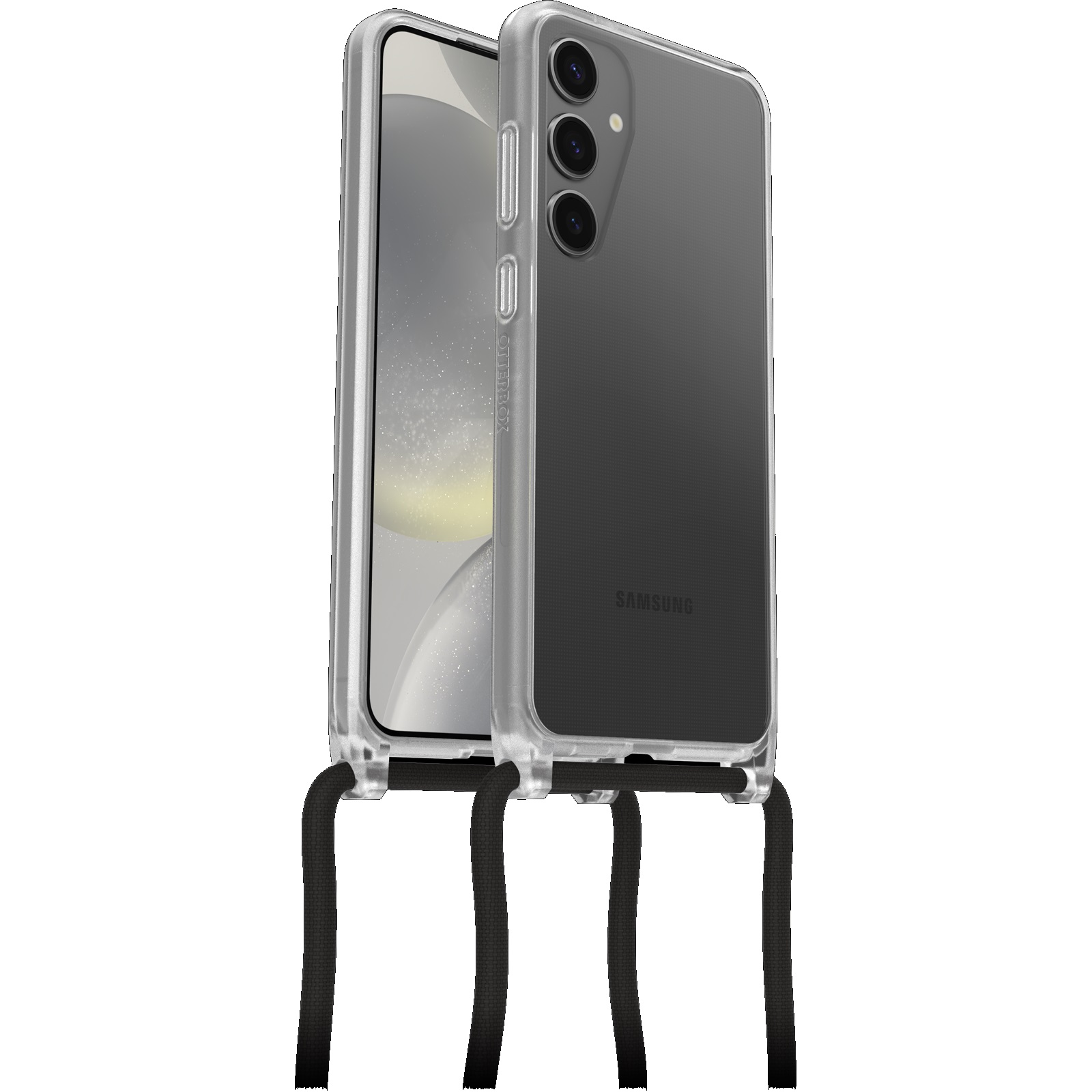 OtterBox React Necklace Case for Samsung Galaxy S24+ 5G (6.7") Clear - DROP+ Military Standard Protection, Detachable Nylon Rope, Wireless Charging Compatible, Eco-Friendly