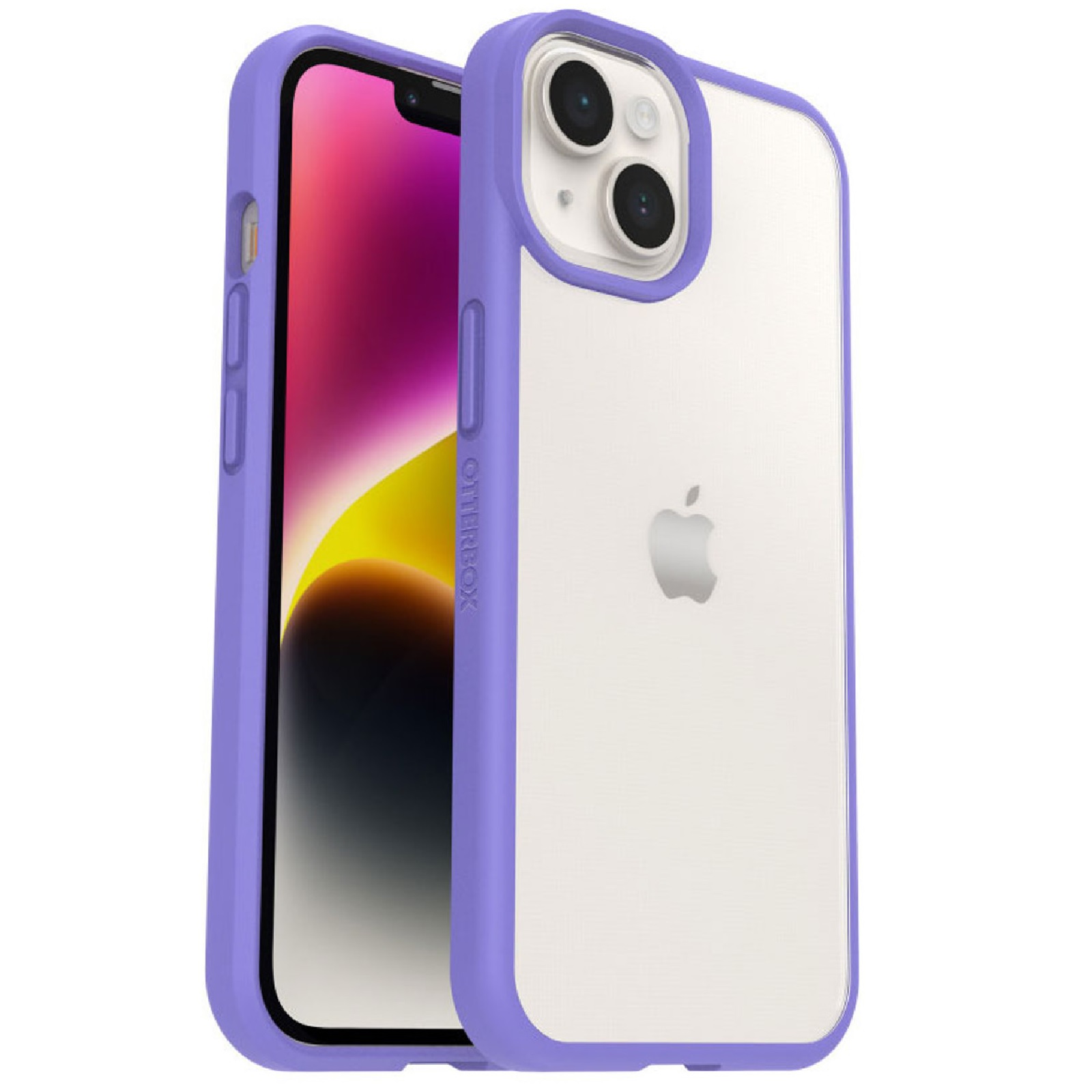 OtterBox React Series iPhone 14 Plus Case Purplexing (Purple) - Ultra-Thin DROP+ Military Standard Hard Shell with Soft Grip & Antimicrobial, Wireless Charging Compatible