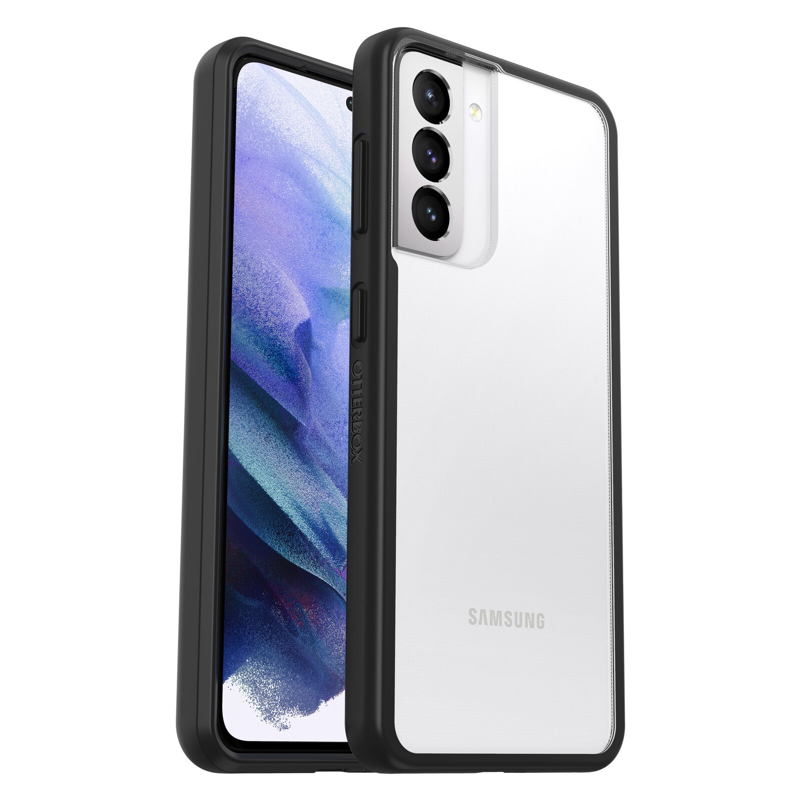 OtterBox React Series Ultra-Slim Black Crystal Case for Samsung Galaxy S21 5G (6.2") with DROP+ Military Protection & Antimicrobial Surface