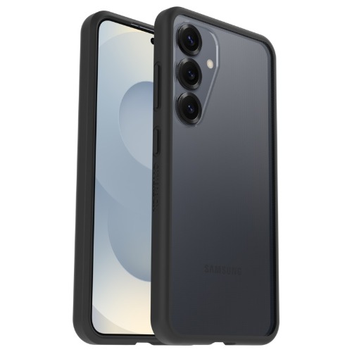 OtterBox React Ultra-Thin Hard Case for Samsung Galaxy S25 5G (6.2") - Drop+ Military Standard Protection, Soft Grip Edges, Wireless Charging Compatible, Black Crystal