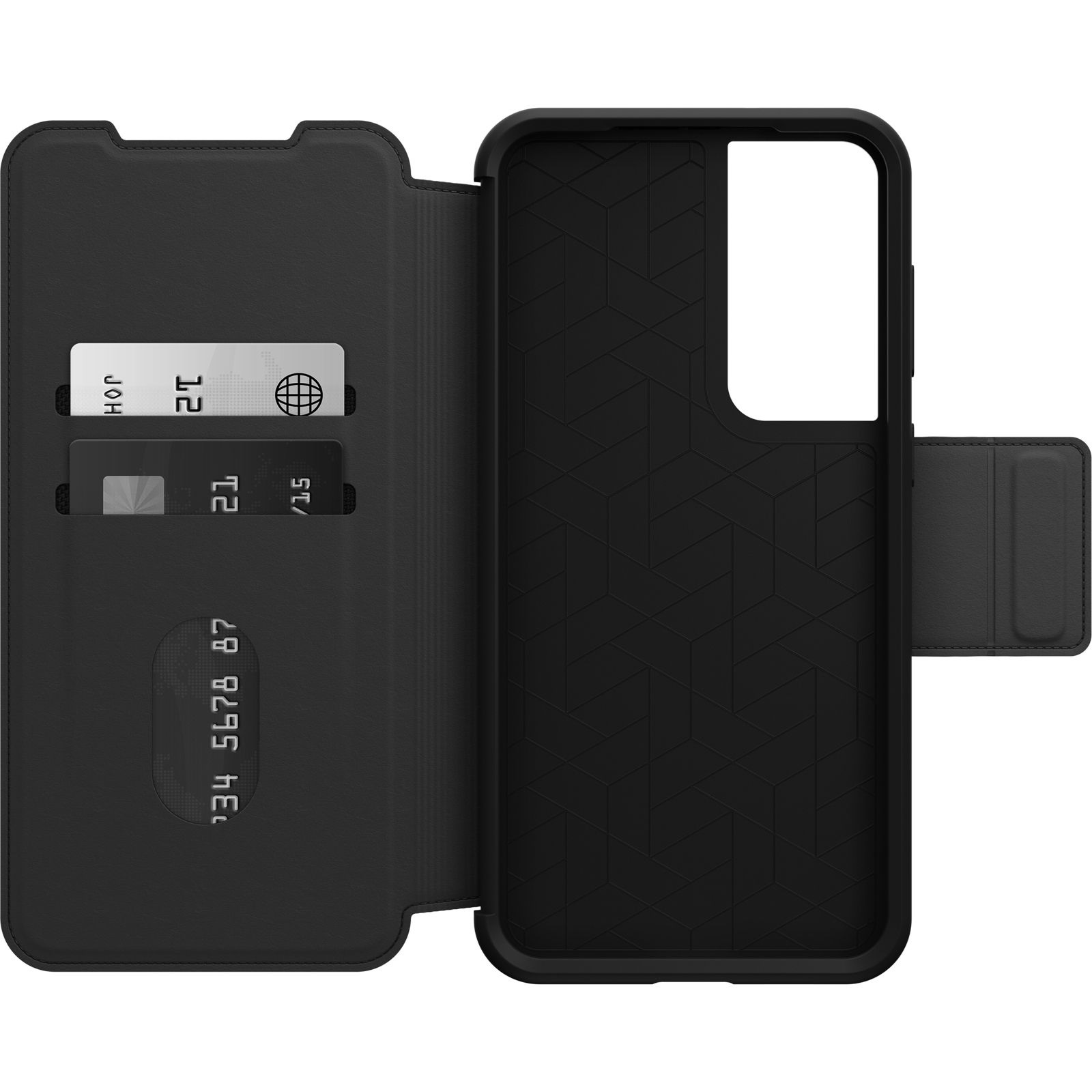 OtterBox Strada Leather Folio Case for Samsung Galaxy S23+ 5G (6.6") - Premium Drop+ Protection, Card Holder, Qi Wireless Charging Compatible, Black