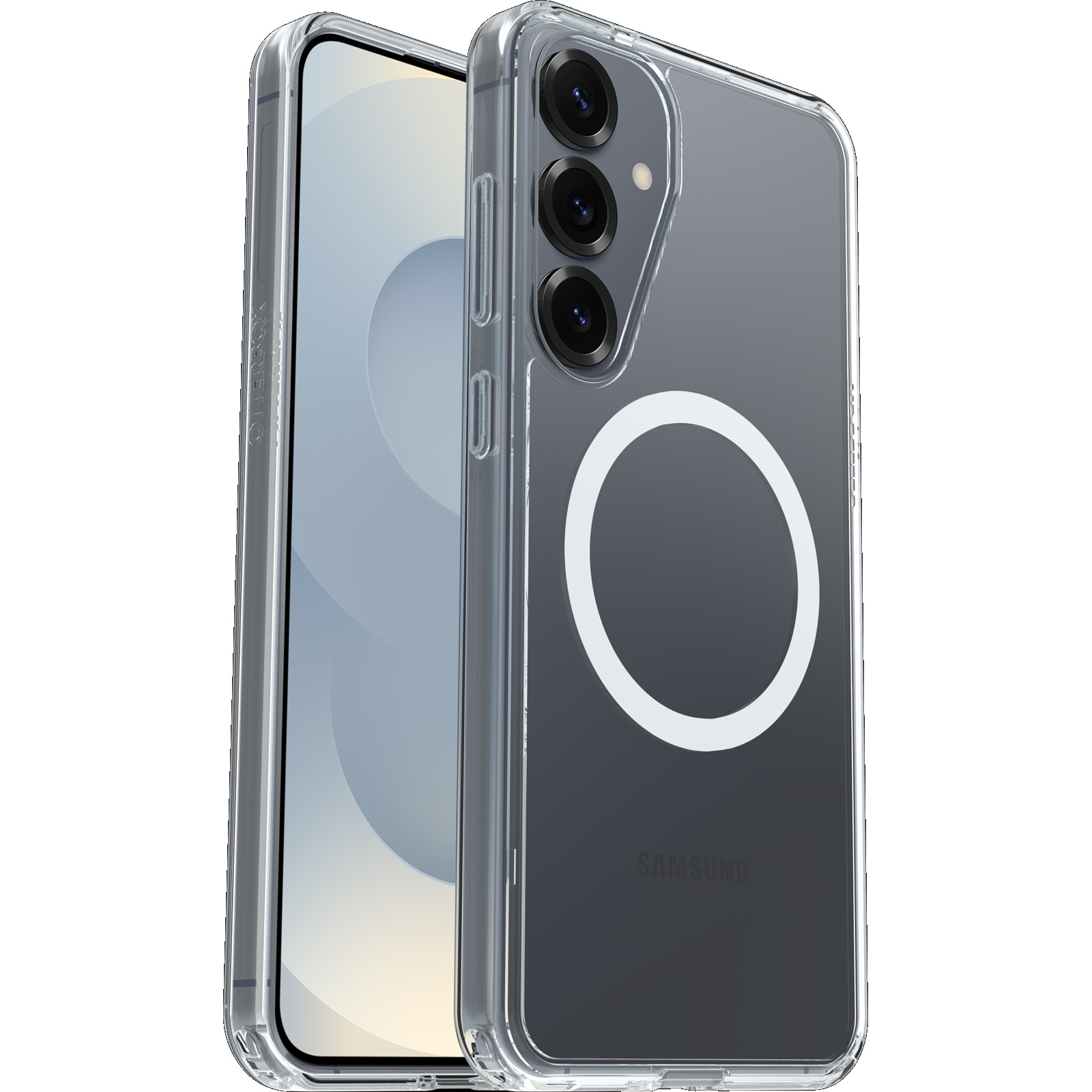 OtterBox Symmetry Clear Magnets Case for Samsung Galaxy S25+ 5G (6.7") - Slim, Drop+ Military Protection, 15W Qi2 Fast Charging, Raised Edges
