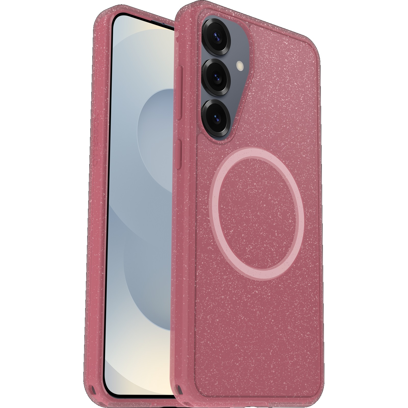 OtterBox Symmetry Clear Magnets Case for Samsung Galaxy S25+ 5G (6.7") - Ultra Slim Foxberry Pink with Drop+ Military-Grade Protection & 7 Year Warranty