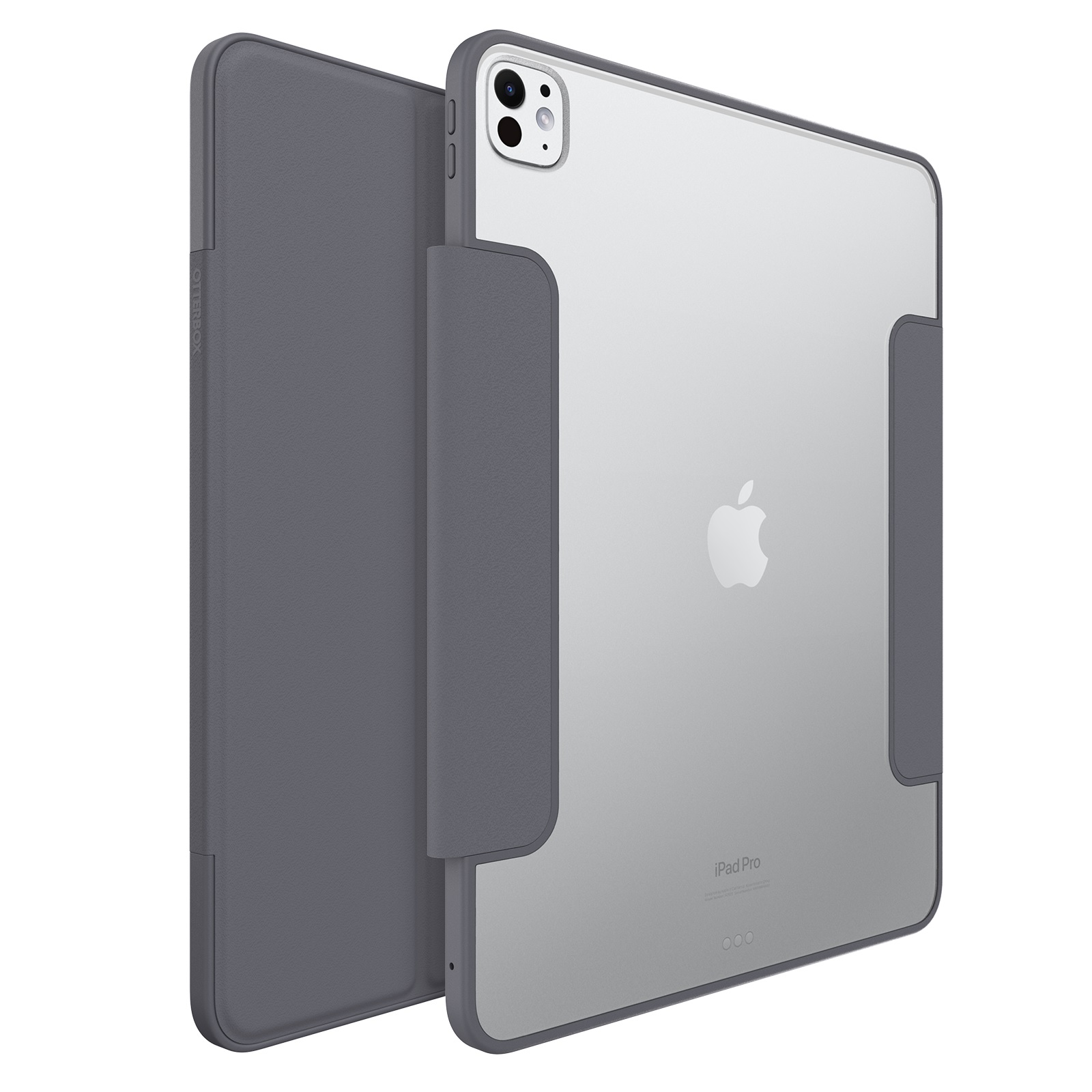 OtterBox Symmetry Folio Case for Apple iPad Pro 13-inch M4 (7th Gen) - Clear/Dark Grey, Multi-Position Stand, Military-Grade Drop Protection
