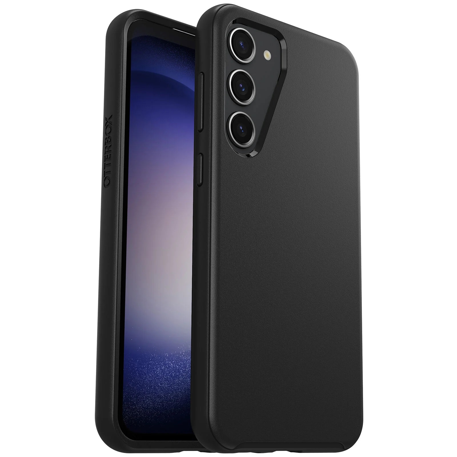OtterBox Symmetry Series Black Case for Samsung Galaxy S23+ 6.6" - Antimicrobial, DROP+ Military Grade Protection, Raised Edges, Wireless Charging Compatible