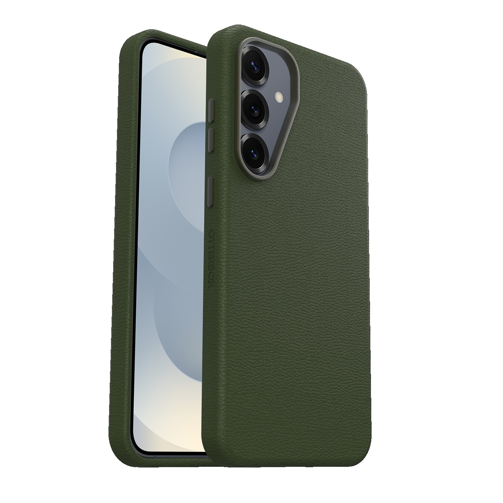 OtterBox Symmetry Series Cactus Leather Case for Samsung Galaxy S25+ 5G (6.7") – Drop+ 3X Military Standard Protection, Sustainable Cactus Grove Green