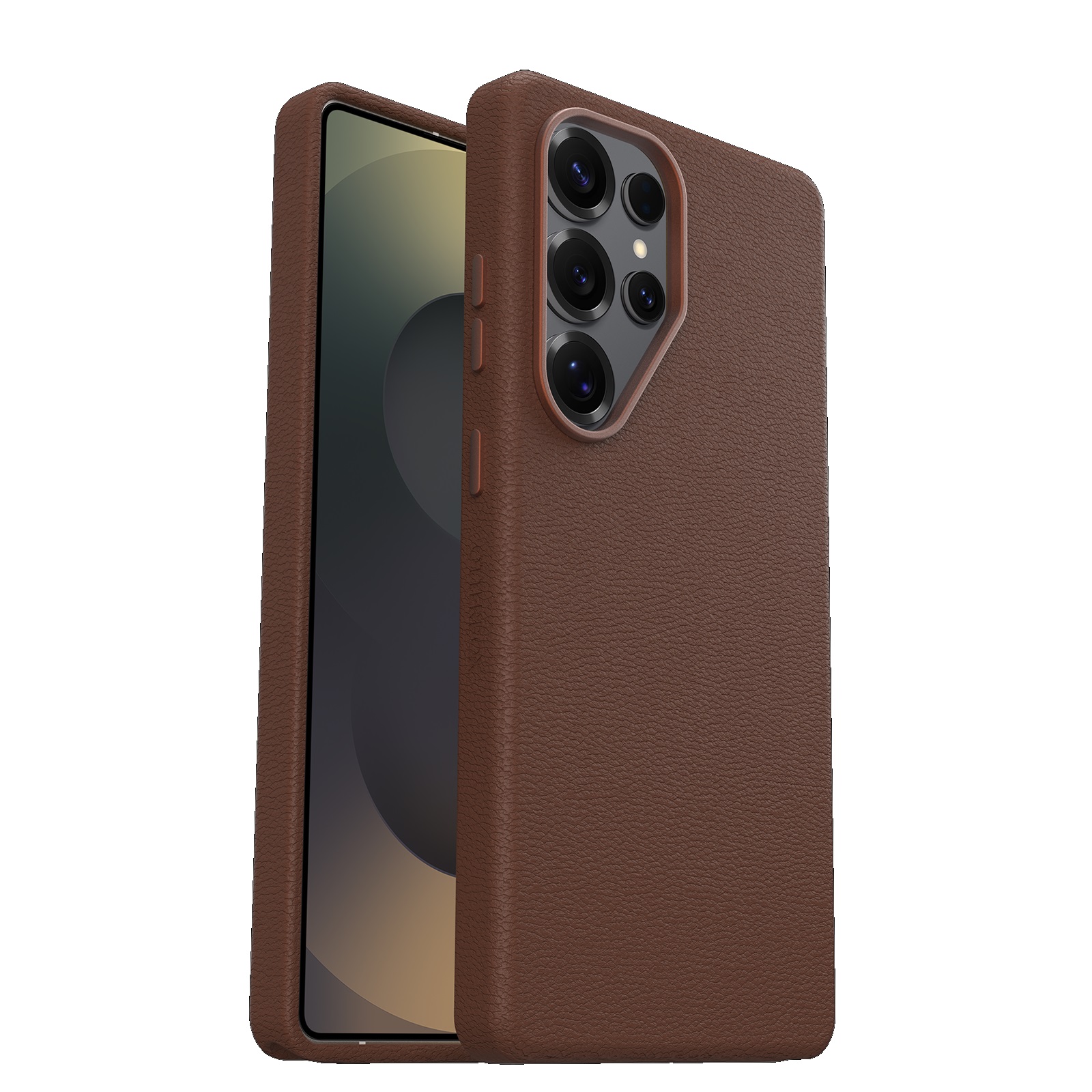 OtterBox Symmetry Series Cactus Leather Case for Samsung Galaxy S25 Ultra 5G (6.9") Rich Adobe Brown with DROP+ Military Level Protection