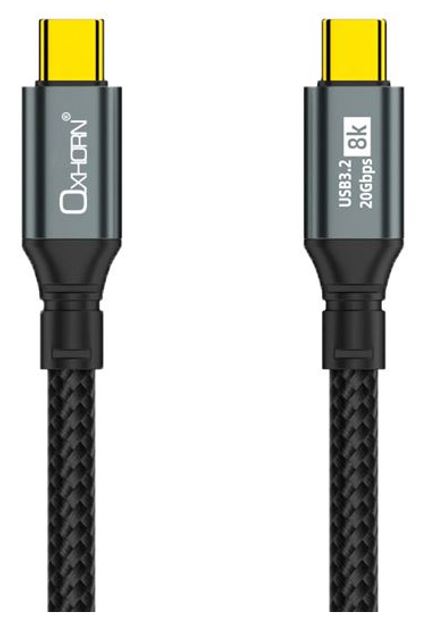 Oxhorn 2m USB-C to USB-C Braided Cable USB 3.2 Gen 2x2 20Gbps 8K@60Hz 100W PD Fast Charging with E-Marker Chip for Laptop Phone Tablet Docking