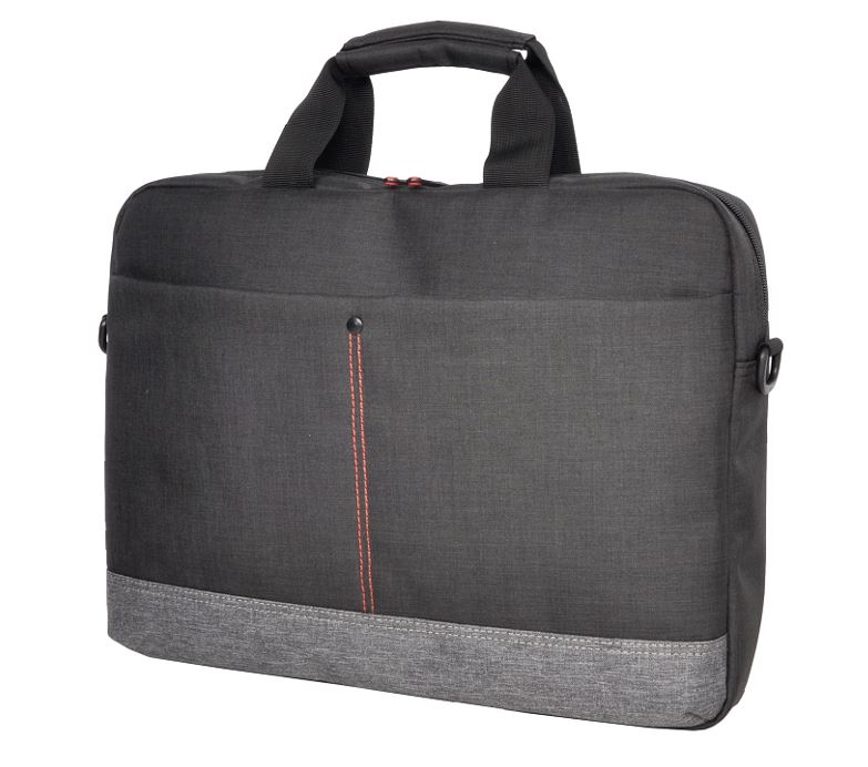 Oxhorn B-156-BG Laptop Carry Bag 16.1\" - Nylon Padded Sleeve with Shoulder Strap & Trolley Pass-Through, Black/Grey