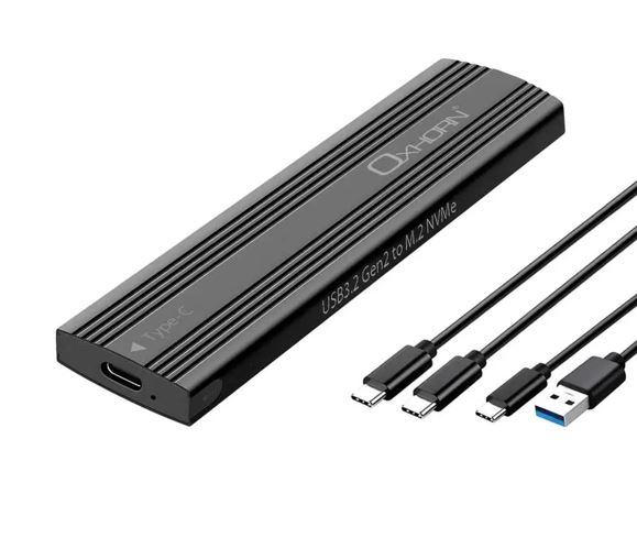 Oxhorn USB C 3.2 Gen 2 M.2 NVMe NGFF Enclosure 10Gbps B+M Key, Up to 4TB, 2230/2242/2260/2280, Aluminum