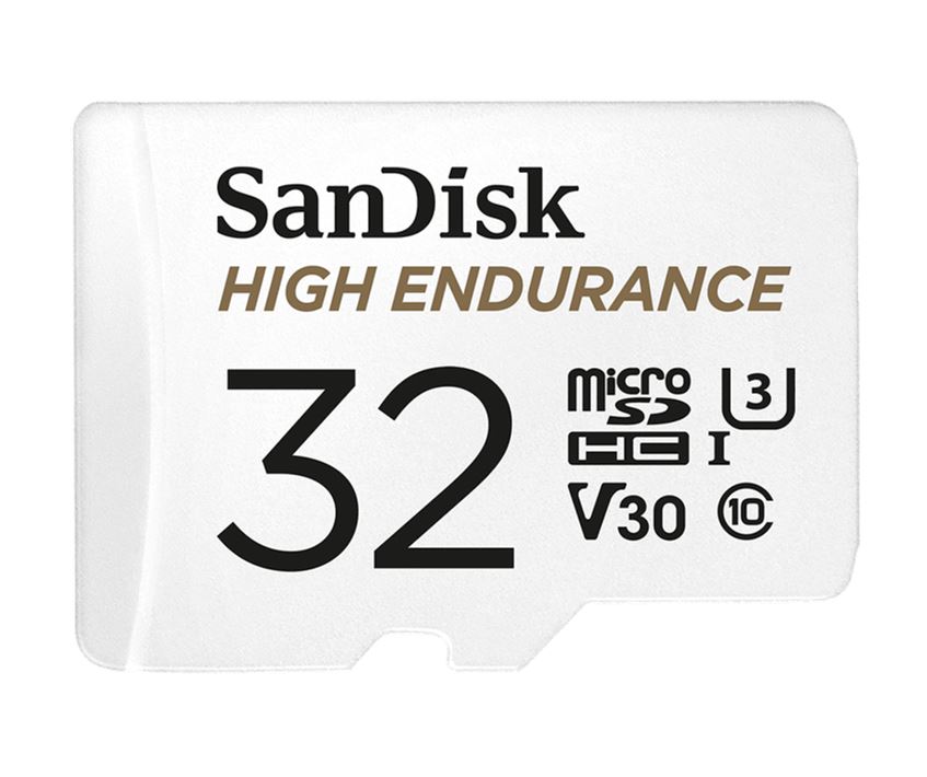 SanDisk High Endurance 32GB microSDHC Card - 100MB/s Read, 40MB/s Write, Class 10 U3 V30, Durable for 4K UHD Recording, Shockproof, Waterproof, with SD Adapter