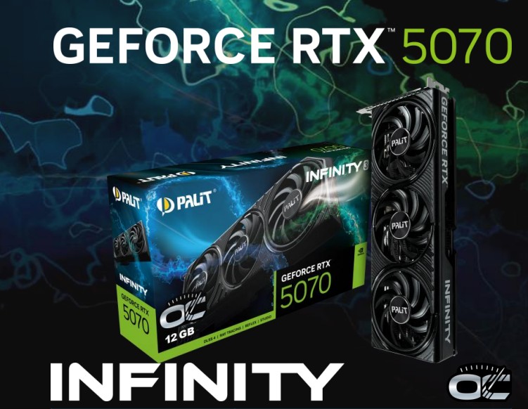 Palit GeForce RTX 5070 Infinity 3 OC 12GB GDDR7 192-bit PCIe 5.0 Graphics Card with TurboFan Cooling & 3x DisplayPort, 1x HDMI