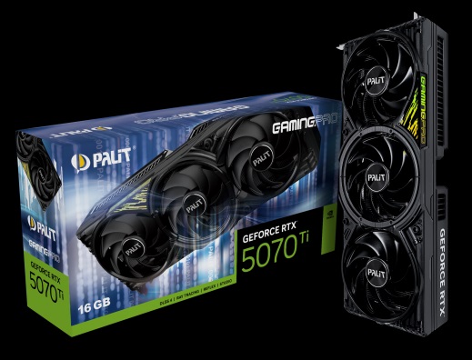 Palit GeForce RTX 5070 Ti GamingPro 16GB GDDR7 256-bit PCIe 5.0 Graphics Card with HDMI 2.1 & 3x DP2.1b Outputs