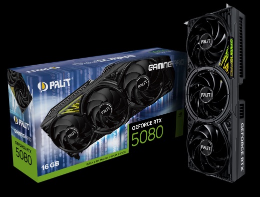 Palit GeForce RTX 5080 GamingPro 16GB GDDR7 256-bit PCIe 5.0 Graphics Card with 3x DisplayPort 2.1b & HDMI 2.1b, 360W TDP, Recommended 850W PSU