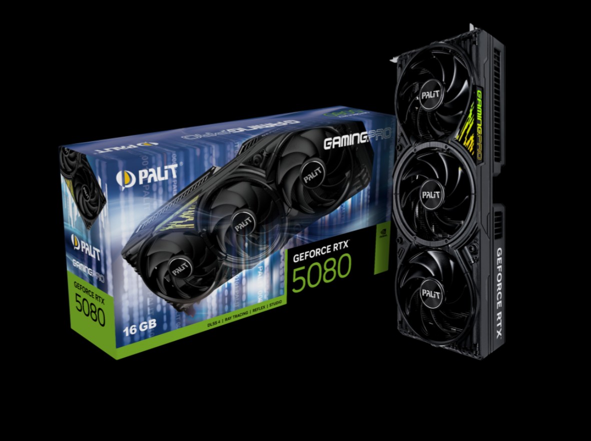 Palit GeForce RTX 5080 GamingPro 16GB GDDR7 256-bit PCIe 5.0 Graphics Card with 4K 480Hz & 8K 120Hz, 3-Slot, ARGB Cooling, Dual BIOS