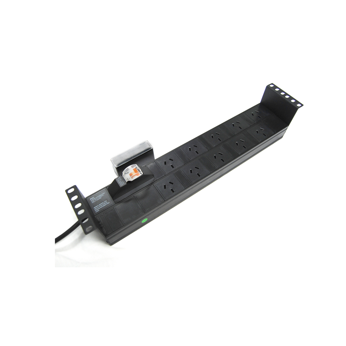 PowerShield 10 Outlet Horizontal PDU with 10A Australian Plug, 2U Rackmount, 6kA C-Curve MCB Circuit Breaker, Efficient Power Distribution