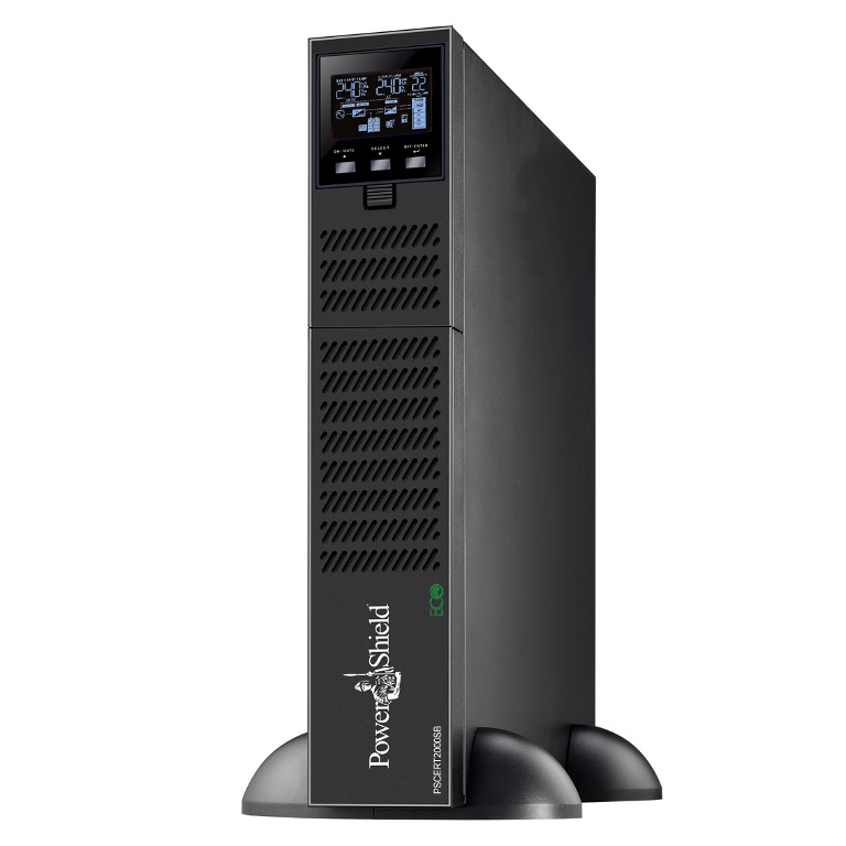 PowerShield Centurion RT 2000VA/1800W True Online Double Conversion Rack/Tower UPS with Short Base, ECO Mode, Hot-Swappable Battery – 3 AUS & 5 C13 Outlets