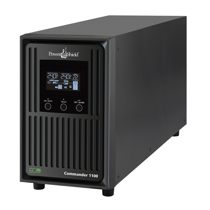 PowerShield Commander 1100VA/990W Line Interactive Pure Sine Wave Tower UPS with AVR, LCD Display, 2 AUS Sockets, 3 C13 Outlets, 2-Year Warranty
