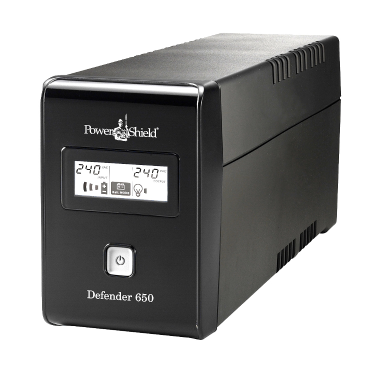 PowerShield Defender 650VA 390W Line Interactive UPS with AVR, LCD Display, 2 Australian Outlets, User-Replaceable Battery, 2-Year Warranty
