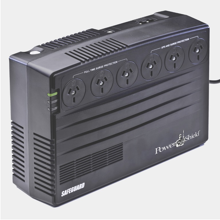 PowerShield SafeGuard 750VA/450W Line Interactive UPS with AVR, 6 Australian Sockets, USB Communication, and 2-Year Warranty