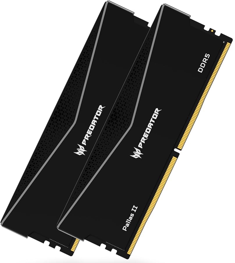 Predator Pallas II DDR5 32GB (16GBx2) 6000 MHz CL34 UDIMM Memory with Intel XMP 3.0 & AMD EXPO Support